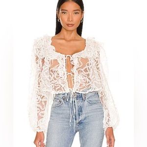 For Love & Lemons White Blouse